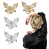 Crystal Rhinestone Mini Hair Clips for Girls - 4Pcs Gold Butterfly Hair Claw Clips Y2K Pearl Cute Small Alligator Claw Clips Duck Bill Hair Barrettes Hair Accessories for Women Girls Teens Gifts