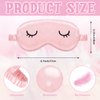 2 Pieces Cute Sleep Eye Masks for Kids Silk Sleep Eye Cover Cute Lightweight Adjustable Eyeshade Mask Satin Night Eyeshade Covers with 2 Pieces Storage Bag(3-12 Years,Gray, Pink)