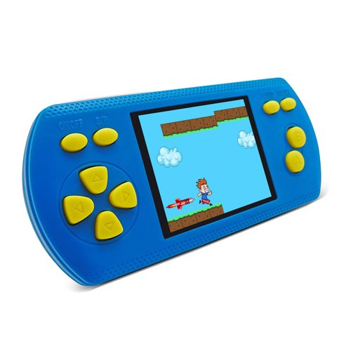 16-bit handheld Game Console for Kids and Adults, 2.4'' HD Screen, 218 Classic Retro Video Games, Mini Arcade Electronic Toy Gifts for Birthday Gift for Kids 4-12, needs AAA batteries 3 packs (Blue 2)