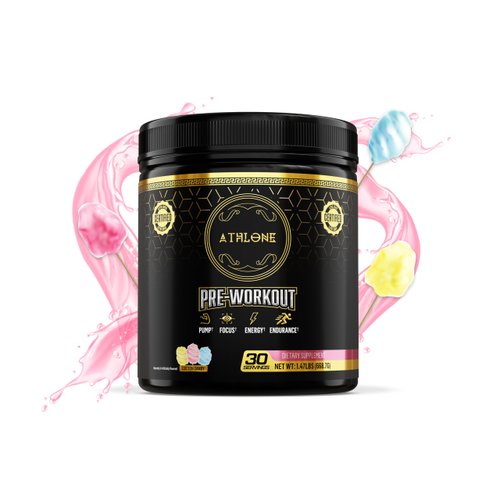 Athlone Pre-Workout Powder Cotton Candy Performance Blend- Supplement - Energy with Caffeine, L-Citrulline, Beta Alaline, Himalayan Pink Salt - No Artificial Dyes (30 Servings)