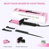 Mini Hair Crimper, janelove 1/2 Inch Beach Waves Curling Iron, Hair Waver for Short & Medium Hair with 3 Ceramic Barrels, Home and Travel Friendly Crimper Hair Tool, Dual Voltage, 392℉ Fast Heating