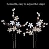 Sppry Wedding Hair Pins (3 Pcs) - Elegant Pearl Floral Crystal Hair Accessories for Bridal Women (Rose Gold)