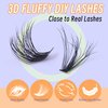 THINKSHOW DIY False Lashes 280pcs 30D+50D Lash Extension Lash Clusters Eyelash Extension Kit 9-16mm Mix with Bond (Black) & Sealant & Gel Remover & Lash Applicator for Self Use
