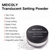 MEICOLY Talc-Free Setting Powder with Sifter,Long Lasting Loose Face Powder,Translucent Powder Colorset Powder,Matte Finishing White Face Paint Setting Powder for Halloween SFX Makeup,Oil Control