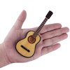 Dselvgvu Wooden Miniature Guitar with Stand and Case Mini Musical Instrument Miniature Dollhouse Model Home Decoration Ornament (5.91"x2.17"x0.74").