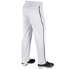 CHAMPRO Unisex-Youth Triple Crown Open Bottom Piped Baseball Pants, White/Black, X-Small