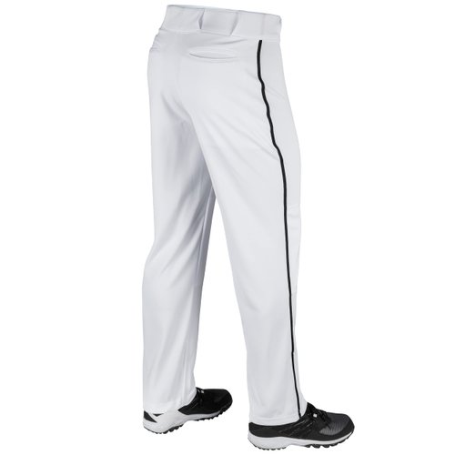 CHAMPRO Unisex-Youth Triple Crown Open Bottom Piped Baseball Pants, White/Black, X-Small