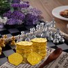SUMERSHA 100Pcs Gold Coins Plastic Pirate Coins Fake Gold Coins Fake Pirate Treasure Coins for Pirate Birthday Adventure Themed Party Decorations Treasure Hunt Game Supplies (Gold)