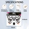 Black White Zebra Face Stickers Animal Face Gem Stickers White Crystal Diamond Face Art Stickers Black Glitter Face Decals Design Party Face Eye Decoration for Festival Party 2Sheets