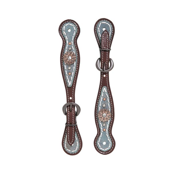 Weaver Leather Savannah Ladies Spur Strap Metallic Turquoise/Brown