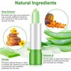3PCS Aloe Vera Lipstick,Long Lasting Nutritious Color Changing Lip Balm,Natural Moisturizer Magic Temperature Color Change Lip Gloss,Green