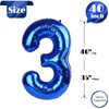 Navy Blue 3 Balloon, Number Balloon 40 Inch, 3rd Three Year Old Birthday Deco, Blue Party Supplies for Party Decorations, Number 3 Balloon