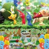 Fuyhiuous 40pcs Pikmin Birthday Party Supplies,Includes 20 Paper Plates - 20 Napkin - Serves 20 Guest for Pikmin Birthday Party Decoration