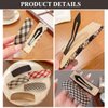 10 Pcs Square Brown Plaid Snap Hair Clips Rectangle Red Checkered Hair Barrettes Scottish Tartan Fabric Covered Snap Hair Clip for Women Girls Autumn Winter Strong Hold Grip Hair Accessories