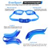 EverSport Kids Swim Goggles, Pack of 2 Swimming Goggles for Children Teens, Anti-Fog Anti-UV Youth Swim Glasses Leak Proof for Age4-16, Mirrored Blue & Black, Portable