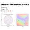 Erinde White Purple Shimmer Glitter Highlighter Highlight Makeup Contour Powder, Silver Highlighter Face Illuminator Highlighter, Highlighter Makeup iluminadores Illuminator for Face Body Cheek