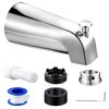 Dreyoo Tub Spout with Diverter, Tub Spout (Universal Fits 1/2" Copper Pipe, 1/2" IPS and 3/4" IPS), Bathroom Bathtub Faucet with Adapters and Hex Wrench, Chrome (Simple)