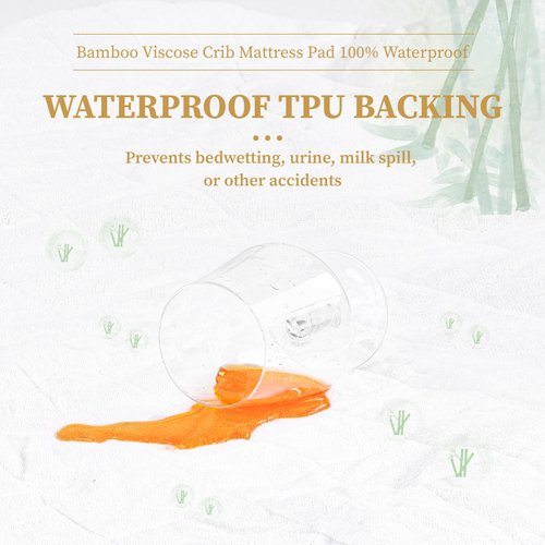 Safe and Sound 2 Pack Bamboo Viscose Crib Mattress Protector, Waterproof Quilted Crib Mattress Pads, Soft Breathable Bamboo Viscose Rayon Baby Mattress Cover (28x52 Inches, Bamboo Viscose)