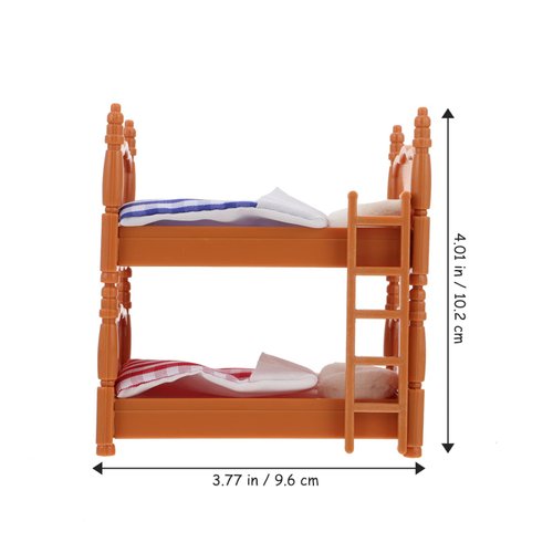 Veemoon Wooden Doll Bunk Bed,Simulation Dollhouse Miniature Bunk Bed Accessories DIY Doll House Room Decor Dolls Cot Model Dolls Bed