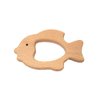 Arakierst 2pcs Organic Wood Goldfish Teether Pure Natural Animal Shape Beech Wooden Handmade Grasping Pattern DIY Pacifier Chain Pendant