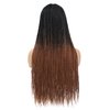 ROSEBONY Braided Wigs Long Box Braids Wig for Women Ombre Brown #30 28 Inch Micro Box Braids Fake Scalp Wig Synthetic Wigs (1B/30)