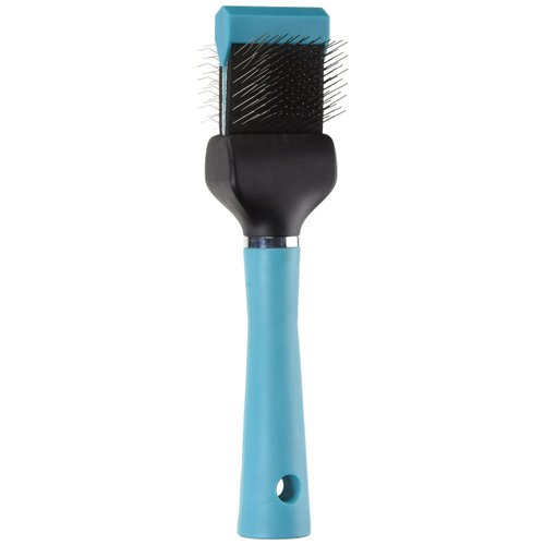 Master Grooming Tools Flexible Single Side Pet Slicker Brush with Hard Handle, Small, Teal