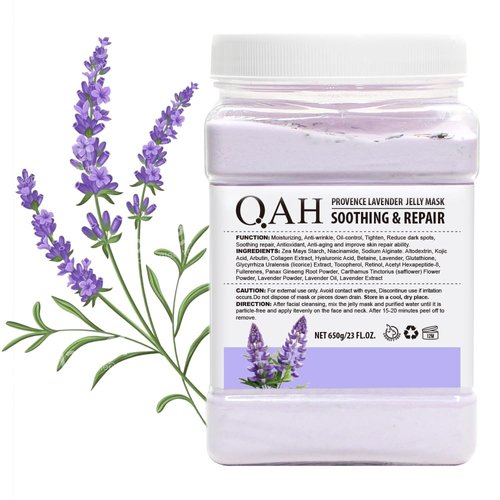 QAH Jelly Masks for Facials Professional, Provence Lavender Jelly Face Mask for Skincare peel off, Natural Jelly Gel Face Mask Powder Skin care, Hydrating Rubber Mask Face Care of Spa (Lavender)