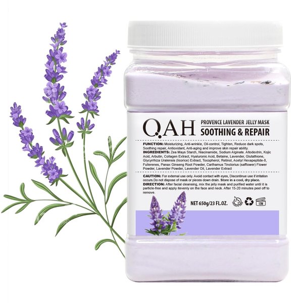 QAH Jelly Masks for Facials Professional, Provence Lavender Jelly Face Mask for Skincare peel off, Natural Jelly Gel Face Mask Powder Skin care, Hydrating Rubber Mask Face Care of Spa (Lavender)