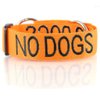 NO DOGS Orange Color Coded Semi-Choke Dog Collar (Not Good with Other Dogs) Prevents Accidents by Warning Others of Your Dog in Advance