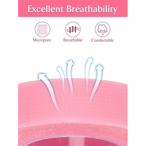 TEOYALL PE Lash Tapes, 5 Rolls Adhesive Micropore Breathable Pink Eyelash Extension Tapes Lash Extensions Supplies - 9 meter/10 Yard Each Roll (5 Rolls)