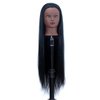 Mannequin Head with Hair 26" hair mannequin doll head hair styling manikin head Cosmetology Doll Head Multicolored Synthetic Fiber Hair Table Clamp Stand Included)(black YK)