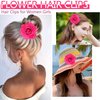 Atoden Hot Pink Rose Hair Clip, Flower Rose Clips for Hair, Hawaiian Floral Hair Pins Alligator Clips Brooch Mexican Decorative Headpieces for Women Girls Bridal Wedding Hair Accessories