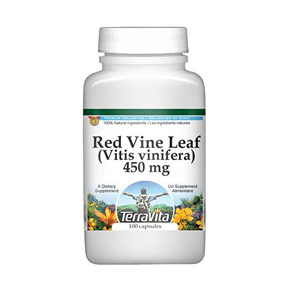 Red Vine Leaf (Vitis vinifera) - 450 mg (100 Capsules, ZIN: 511411)
