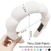 AOENJIE Spa Headbands for Washing Face or Makeup, Sponge Bubble Skincare Headbands, Puffy Terry Cloth Hairband for Women, Skin Care Makeup Headwear Hair Accessories for Girls (White)