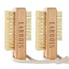 Larbois Nail Brush for Cleaning Fingernails, 2Pack Wooden Nail Brushes Fingernail Brush for Cleaning Nail Scrub Brush Two-Sided with Hanging Rope (Beechwood)