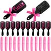 SiliFine 24 Pcs Cheer Hair Brush Wet Detangling Cheer Brush and Comb Set with Polka Dots Cheer Party Favors Plastic Fine Wide Hair Comb for Cheer Team Gifts Sport Cheerleader Gifts for women(Pink)