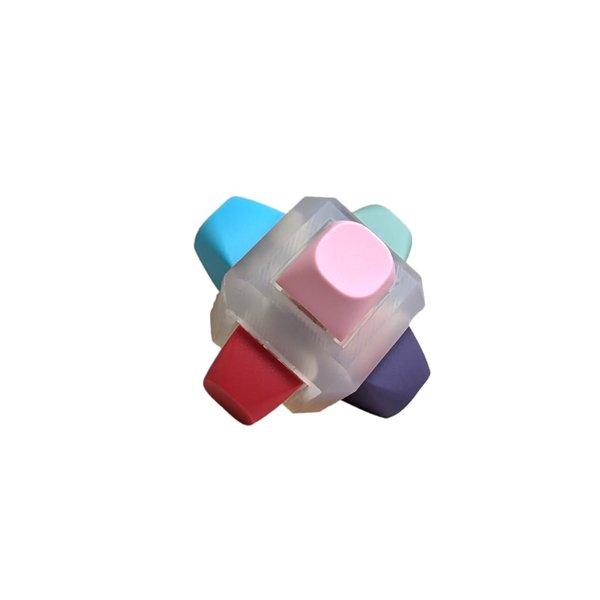 Switch Fidget Cube Tester with Mechanical Keyboard Switches and Keycaps (Clear)