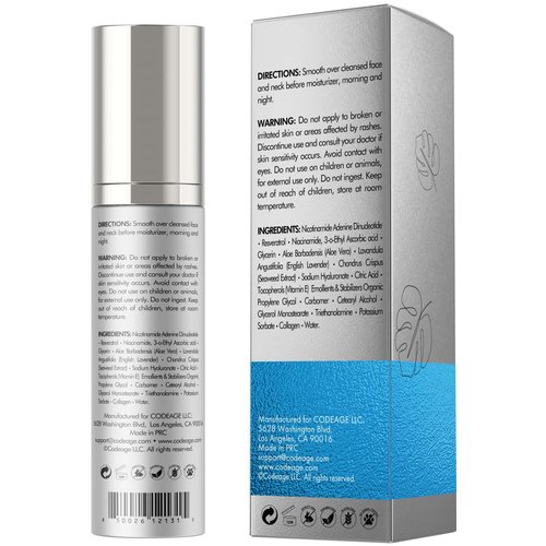 Eternal Platinum NAD Serum, Resveratrol, Niacinamide, Collagen, Vitamin C & E, Aloe Vera, English Lavender, Nicotinamide Aging NAD Booster Skin Care Face Moisturizing Wrinkles Firming, 3.4 FL. Oz.