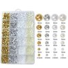 Pearls for Crafting 8000 Pcs Flat Back Nail Pearls 6 Color Half Round Flatback Pearl Beads for Embellishment Face Shoes Small Pearls for DIY Jewelry Phone Nail Charms Making Gold Silver White