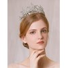 JWICOS Silver Shining Star Princess Tiara Crown for Women and Brides Bridal Hair Accessories for Engagement Wedding Prom Pageant