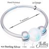 Tiny White Opal Nose Ring – Thin 24 Gauge 7mm nose piercing hoop - 925 sterling silver Nose Hoop – Fire White 2mm Opal - Dainty Gift Wrapped Ready Purchase