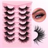 Cat-Eye Lashes Flu-ffy 21mm Manga Lashes Wispy Fairy Eyelashes, Curly Volume Spiky Lashes Faux Mink False Eyelashes that look like extensions Lashes Natural Look 7 Pairs Pack(ZD98)