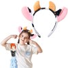 Totelux Milk Cow Headband Cute Cow Print Hair Band Cow Ears Hair Accessories for Women Adult Animal Cosplay Costume Festive Party Supplies