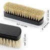 Premium Horsehair Shoe Polish Brush – Handcrafted Beechwood Shoe Brush for Shine and Buffing – Luxurious Shoe Shine Brush with Soft Horsehair Bristles (Black + White)