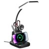 Vicsoon Desk Lamp with Wireless Charger, LED Desk Lamps for Home Office, 800 Lumens, Small Desk Lamp with Pen Holder, Flexible Arm, 3 Modes, Dimming, Touch Lamp for College Dorm Room