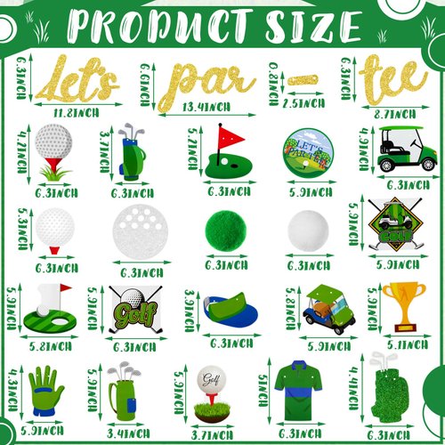 Colarr 5 Pcs Golf Themed Banner 9.84 ft Golf Party Decorations Supplies Hanging Golf Decor with Cord for Golf Lover Retirement Sport Adults, 5 Styles