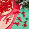 GORGECRAFT 20 Pairs Red Christmas Deer Mini Antlers Embellishments Flocking Deer Antlers Hair Clips Accessories Reindeer Elk Branch Animals Horn Snowman Hand for Headband Snowman Party Ornaments