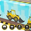 WERNNSAI Dump Truck Table Covers - 1 PCS 108''x 54'' Construction Table Cloth Disposable Plastic Tablecloth Truck Party Supplies for Kids Boys Birthday Construction Party Decorations