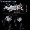 4 Pieces Bridal Flower Wedding Hair Comb Rhinestones Crystal Floral Hair Pins Hair Clips Wedding Hair Accessories Hair Jewelry for Brides Bridesmaids Women Girls(Blue)