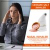 NATURAL SOLUTION Ceramic Salt Inhaler with 2 Himalayan Pink Salt Refills, Cleans The Respiratory System, Relief Breathing Congestion, Inhaler for Asthma White 1 Count